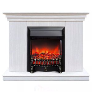 Каминокомплект Хорошие Камины Марс с очагом RealFlame Fobos Lux Black белое дерево
