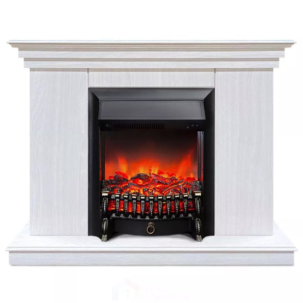 Каминокомплект Хорошие Камины Марс с очагом RealFlame Fobos Lux Black белое дерево — фото 1