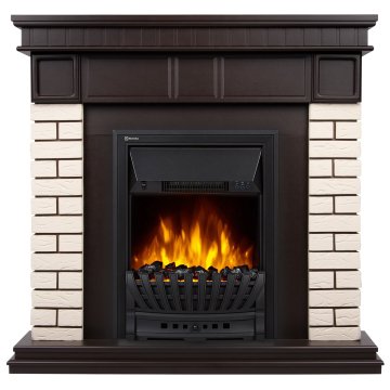 Каминокомплект Firelight Bricks Classic с очагом Electrolux EFP/P-1020LS камень бежевый/шпон темный дуб