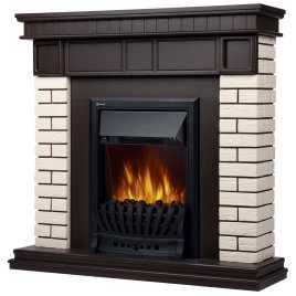 Каминокомплект Firelight Bricks Classic с очагом Electrolux EFP/P-1020LS камень бежевый/шпон темный дуб
