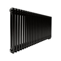 Стальной трубчатый радиатор Теплофорт ТР2057 ТВ 24 секции нижнее подключение 1/2 черный мат