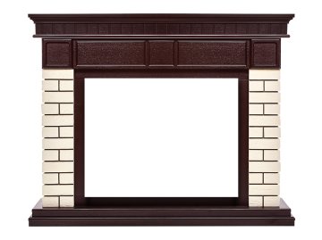 Портал Firelight Bricks 25U (угловой) камень бежевый/шпон темный дуб