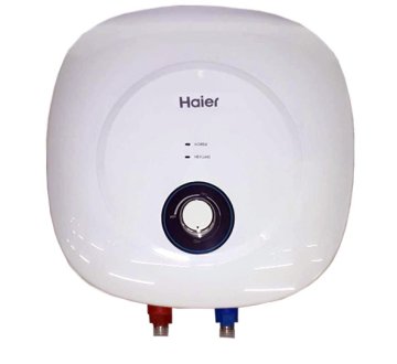 Накопительный электрический водонагреватель Haier ES10V-MQ1 над раковиной