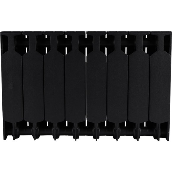 Биметаллический радиатор отопления Rifar Supremo 350 боковое подключение 8 секций антрацит