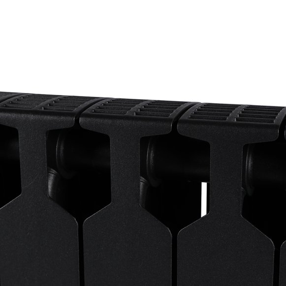 Биметаллический радиатор отопления Rifar Supremo 350 боковое подключение 8 секций антрацит