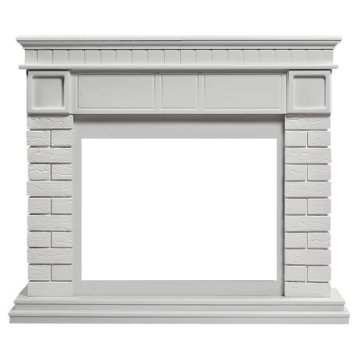 Портал Firelight Bricks 25U (угловой) камень белый/белая эмаль