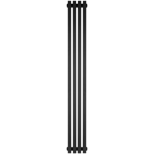 Стальной трубчатый радиатор Stout Tube QV40-1750-4 RAL1T103S9005 черный матовый муар — фото 1