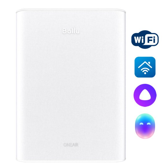 Изображение товара Компактный очиститель воздуха Ballu ONEAIR ASP-100 с HEPA фильтром и Wi-Fi управлением