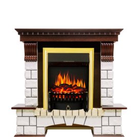 Каминокомплект Royal Flame Pierre Luxe с очагом Fobos FX Brass