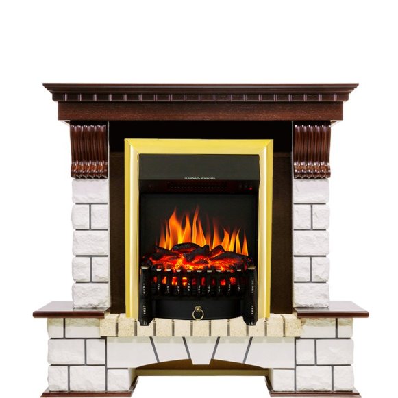 Каминокомплект Royal Flame Pierre Luxe с очагом Fobos FX Brass