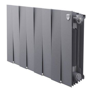 Биметаллический радиатор отопления Royal Thermo PianoForte 300 серебристый 8 секций