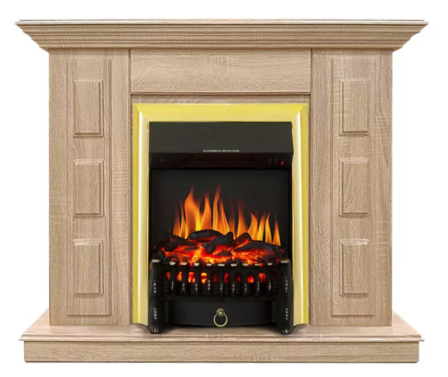 Каминокомплект Хорошие Камины Юпитер с очагом Royal Flame Fobos FX Brass сосна — фото 1
