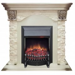 Каминокомплект RealFlame Dublin LUX  STD/EUG WT с очагом Fobos s Lux Black/Brass