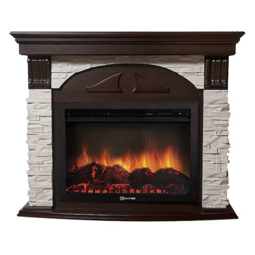 Каминокомплект Firelight Torre 30S с очагом Electrolux EFP/P-3020LS сланец белый/шпон темный дуб — фото 1