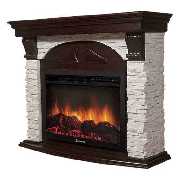 Изображение товара Каминокомплект Firelight Torre 30S с очагом Electrolux EFP/P-3020LS сланец белый/шпон темный дуб