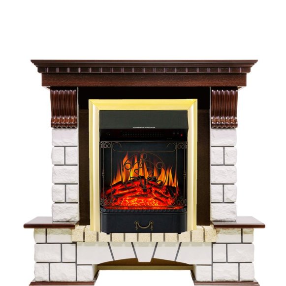 Каминокомплект Royal Flame Pierre Luxe с очагом Majestic FX Brass