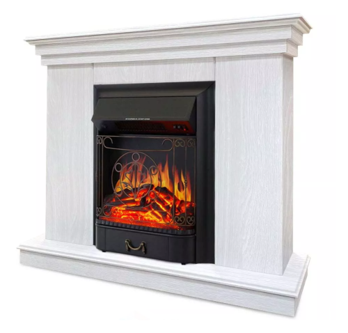 Каминокомплект Хорошие Камины Марс с очагом Royal Flame Majestic FX Black белое дерево — фото 2