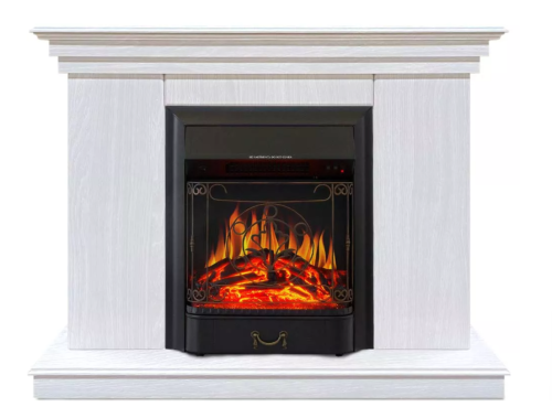 Каминокомплект Хорошие Камины Марс с очагом Royal Flame Majestic FX Black белое дерево — фото 1
