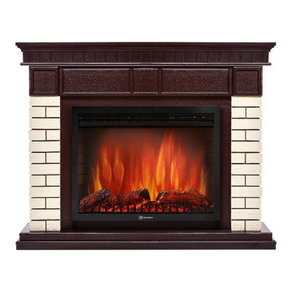 Каминокомплект Firelight Bricks 30 с очагом Electrolux EFP/P-3020LS N камень бежевый/шпон темный дуб