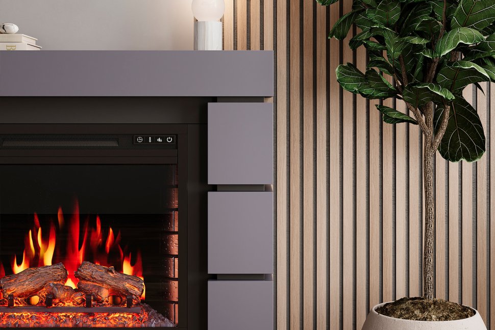 Каминокомплект Royal Flame Modern 42 (Разборный) с очагом Vision 42 LOG LED серый графит — фото 4