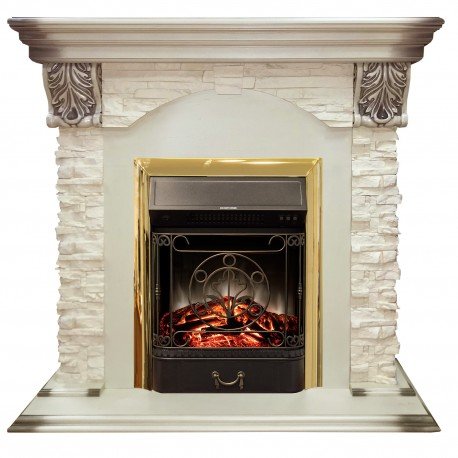 Изображение товара Электрокамин RealFlame Dublin LUX STD/EUG WT с эффектом живого пламени