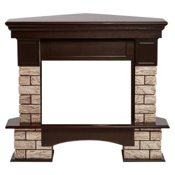 Портал Firelight Forte Wood 25U (угловой) камень коричневый/шпон темный дуб