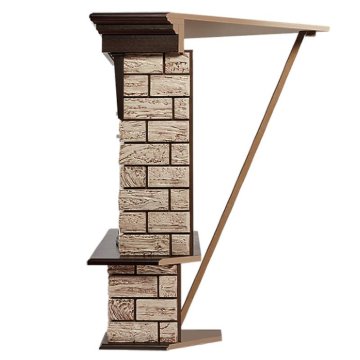 Портал Firelight Forte Wood 25U (угловой) камень коричневый/шпон темный дуб