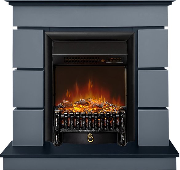 Каминокомплект Royal Flame Modern (Разборный) с очагом Fobos FX M Black RC серый графит (глубина 319 мм)