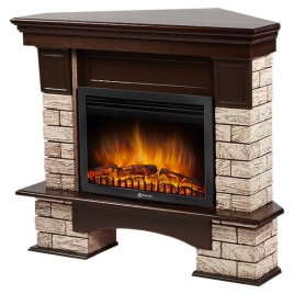 Каминокомплект Firelight Forte Wood 25U (угловой) с очагом Electrolux EFP/P-2520LS камень коричневый/шпон темный дуб