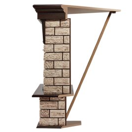 Каминокомплект Firelight Forte Wood 25U (угловой) с очагом Electrolux EFP/P-2520LS камень коричневый/шпон темный дуб