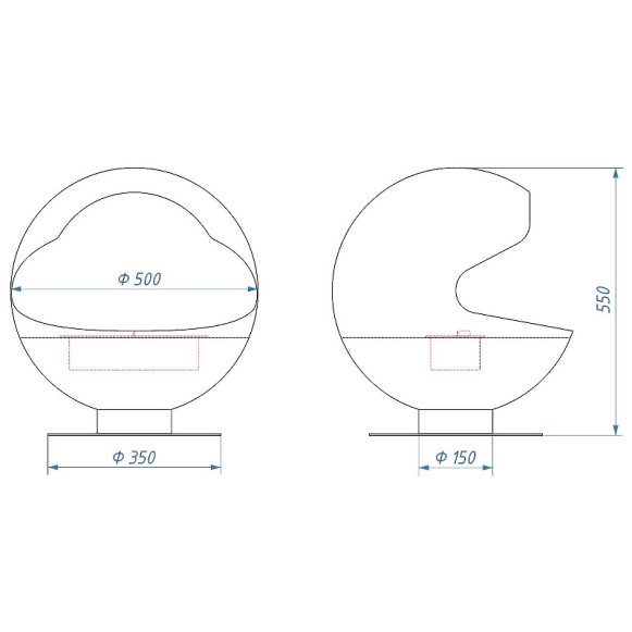Биокамин Firelight BFP/F-55 Sphere+Набор керамических камней М белые