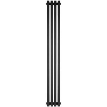 Стальной трубчатый радиатор Stout Tube QV40-1750-4 R RAL1T103S9005 черный матовый муар