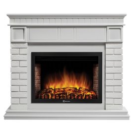 Каминокомплект Firelight Bricks 30 с очагом Electrolux EFP/P-3020LS N камень белый/белая эмаль