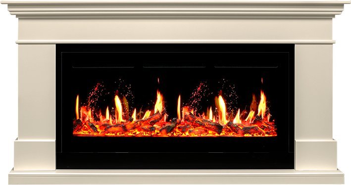 Каминокомплект Royal Flame California с очагом 5D V-ART 40 слоновая кость (Высота 860) — фото 1