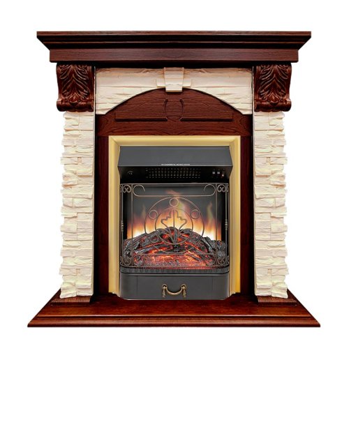 Каминокомплект Royal Flame Dublin (Разборный) с очагом Majestic FX Brass орех каньон/сланец — фото 1