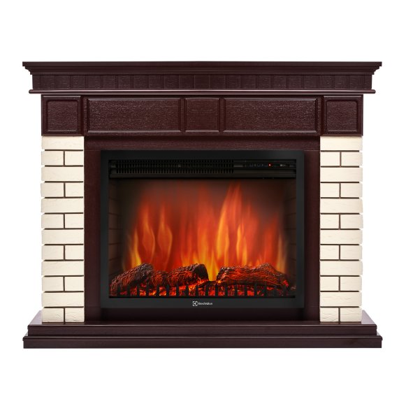 Каминокомплект Firelight Bricks 25 с очагом Electrolux EFP/P-2520LS N камень бежевый/шпон темный дуб