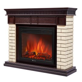 Каминокомплект Firelight Bricks 25 с очагом Electrolux EFP/P-2520LS N камень бежевый/шпон темный дуб