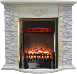 Каминокомплект Interflame Аспен сланец с очагом Fobos FX M Brass