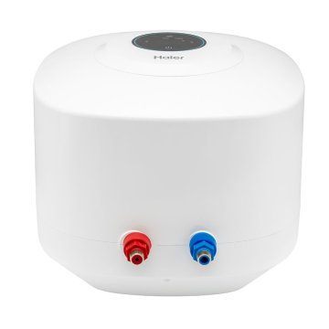 Накопительный электрический водонагреватель Haier ES15V-EQ1 над раковиной