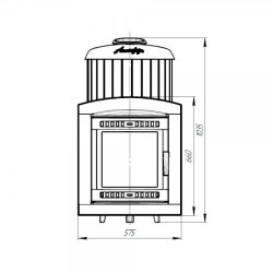 Печь банная PROMetall Атмосфера XL в ламелях Россо Леванто наборный рисунок