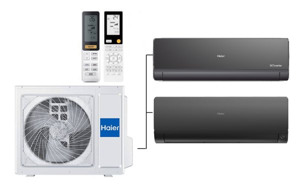 Мульти сплит-система на 2 комнаты 35+70 м2 Haier Lightera AS12NS6ERA-B+Flexis SM AS70S2SF2FA-B/3U70S2SR5FA c Wi-Fi модулем ESP32