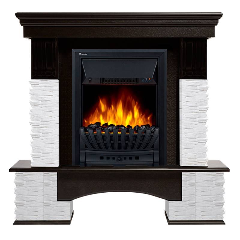 Каминокомплект Firelight Pietra Nuovo Classic с очагом Electrolux EFP/P-1020LS сланец белый/шпон темный дуб — фото 1