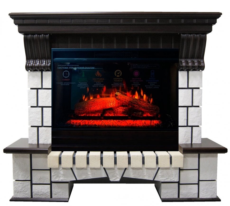 Каминокомплект Interflame Экстер венге с очагом Panoramic 25-30 LED FX 3D — фото 1