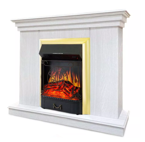 Каминокомплект Хорошие Камины Марс с очагом Royal Flame Majestic FX Brass белое дерево — фото 2