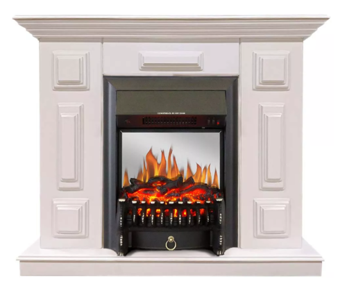 Каминокомплект Хорошие Камины Юпитер с очагом Royal Flame Fobos FX M Black белый — фото 1