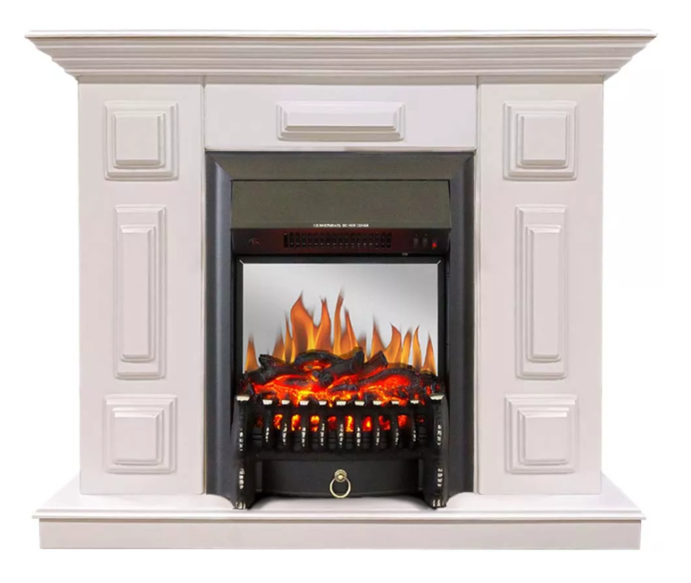 Каминокомплект Хорошие Камины Юпитер с очагом Royal Flame Fobos FX M Black белый — фото 1