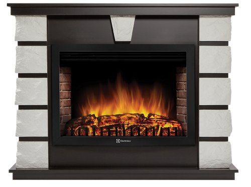 Каминокомплект Firelight Excalibur 30 с очагом Electrolux EFP/P-3020LS камень белый/шпон венге — фото 1