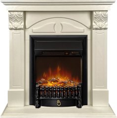 Каминокомплект Royal Flame Dublin RUSTIC (Разборный) с очагом Fobos FX M Black RC слоновая кость