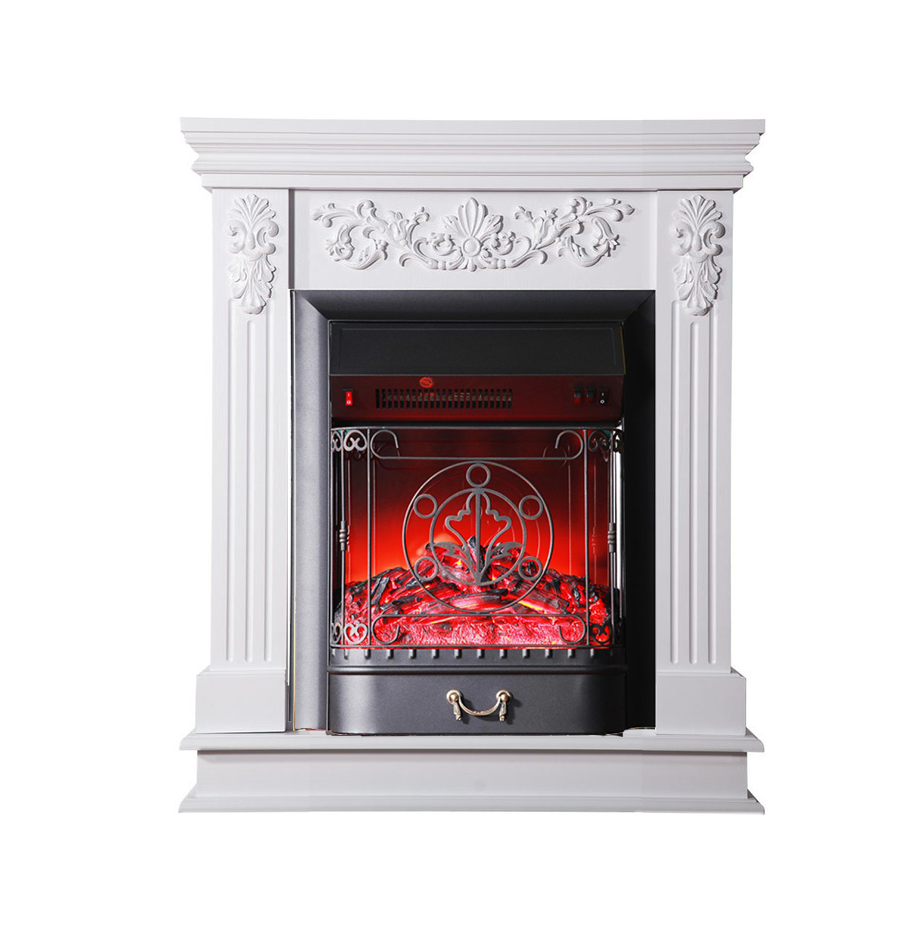 Каминокомплект Interflame Берта Люкс с очагом Majestic FX M Black белый — фото 1