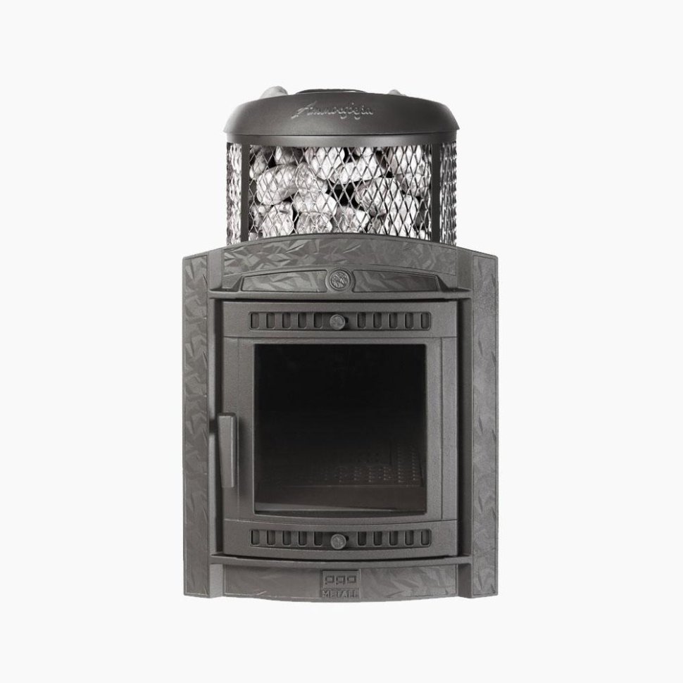 Печь банная PROMetall Атмосфера L комбинированная сетка-ламель Окаменевшее дерево наборный